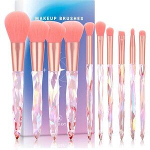 🆕 Makeup Crystal Brushes Set Highlighter Foundation Liquid Professional Design